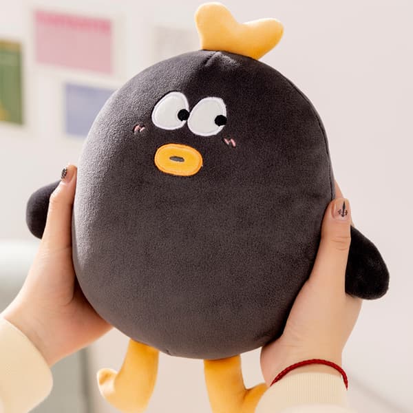 Söt Duck Doll Creative Plush Black Soy Egg Doll Baby Sleeps 25  Black egg 25CM