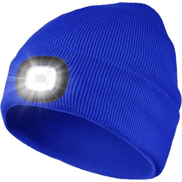 Unisex LED Mössa Hatt Med USB Uppladdningsbart Batteri Hög Powered Blue