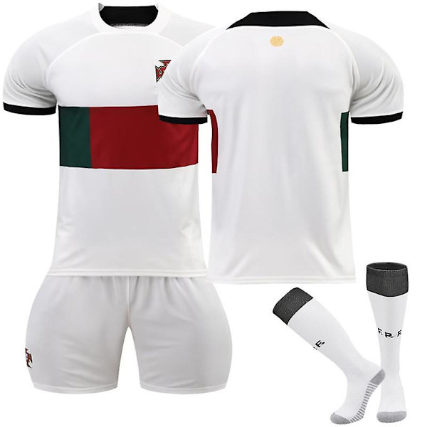 Portugal landslag borta tröja fotboll T-shirts Jersey Set Kids 26(140-150CM)