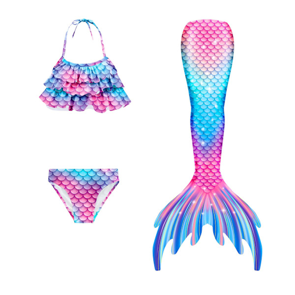 Fishtail baddräkt för barns strand bikini sjöjungfru baddräkt 4-5 years old 110#