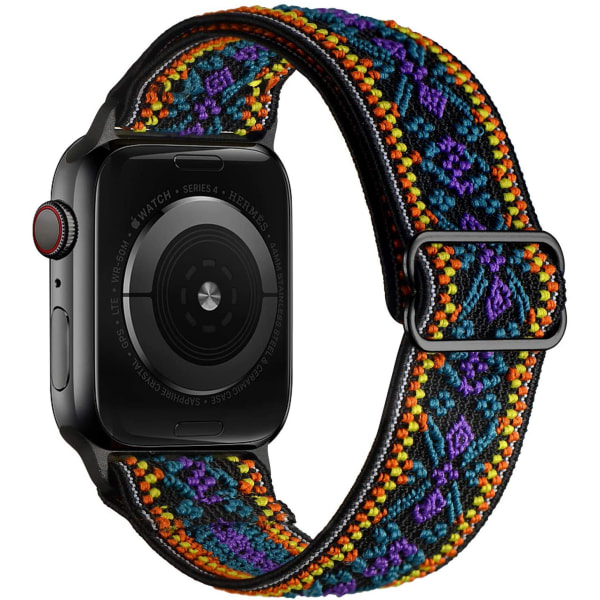 iwatch7new elastisk nylon justerbar elastisk vävd äppelrem Familial style green 42mm44mm45mm