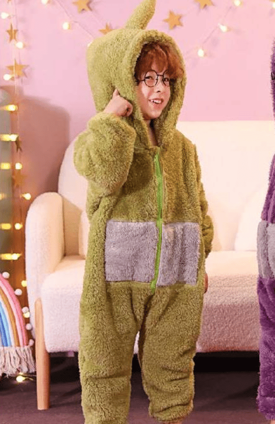 Anime Teletubbies Kostym Barn Pyjamas Sovkläder Jumpsuit green 140-150cm