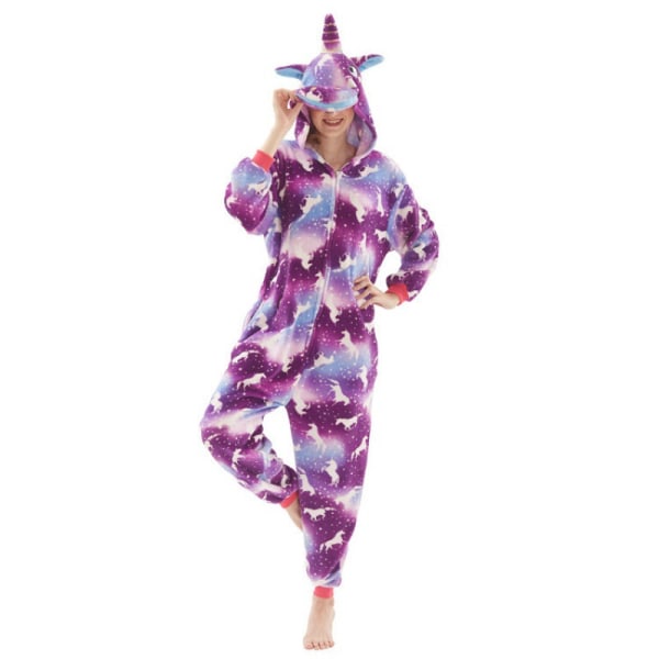 Söt tecknad anime djur pyjamas pyjamas för män och kvinnor Purple Night Heavenly Horse M