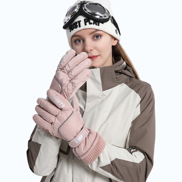 Vinterskidhandskar män kvinnor vindtäta cykelklätterhandskar grey Women