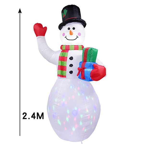 Jul uppblåsbar snögubbe Santa Claus gårdsdekorationer style 3 2.4m EU