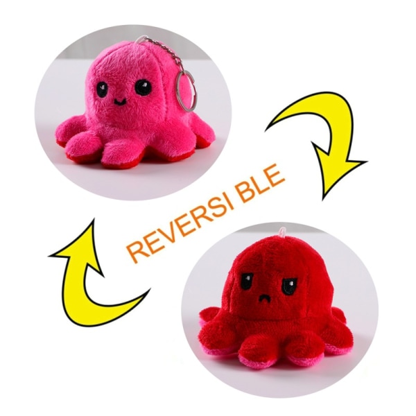 Flipped Octopus Doll Plyschleksakspresent, Claw Machine, Kastapresent Rose to red 2pcs