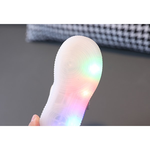 Vår Höst kid Board Skor Pojkar Flickor LED Belyst Skor light blue 25#