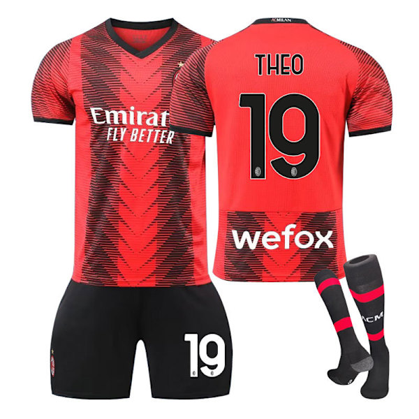 Nytt AC Milan Home Student Training Vuxen Set Sports Team Kit NO.19with socks XS