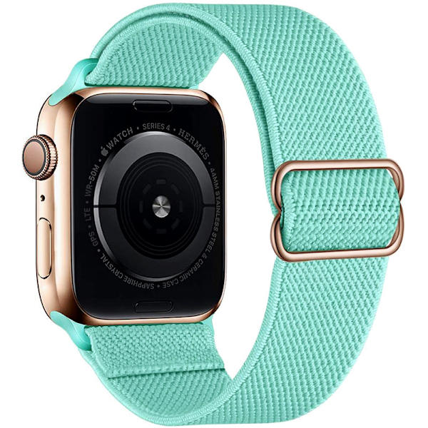 iwatch7new elastisk nylon justerbar elastisk vävd äppelrem turquoise 38mm40mm41mm