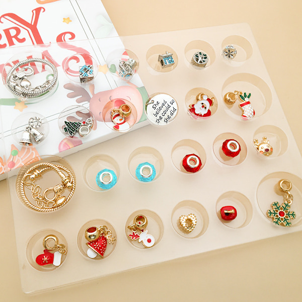 flickor Adventskalender Charm Armband Making Kit för jul