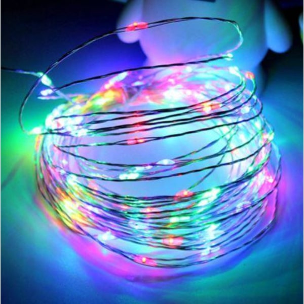 Ljusslinga LED 20 lampor, lyser/blinkar i olika färger 4178 | Fyndiq