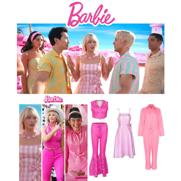Barbie - Kostume - Kjole - Jumpsuit - Cosplay Halloween - LightPink S