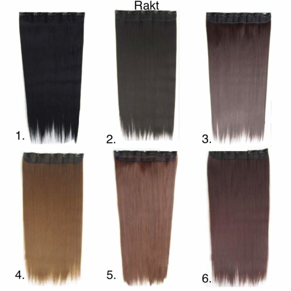 Clip-on / Hair extensions krøllete & rett 70cm - Flere farger Rakt - 9