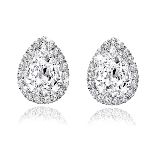 Eksklusive øreringe Sølv diamant glitter