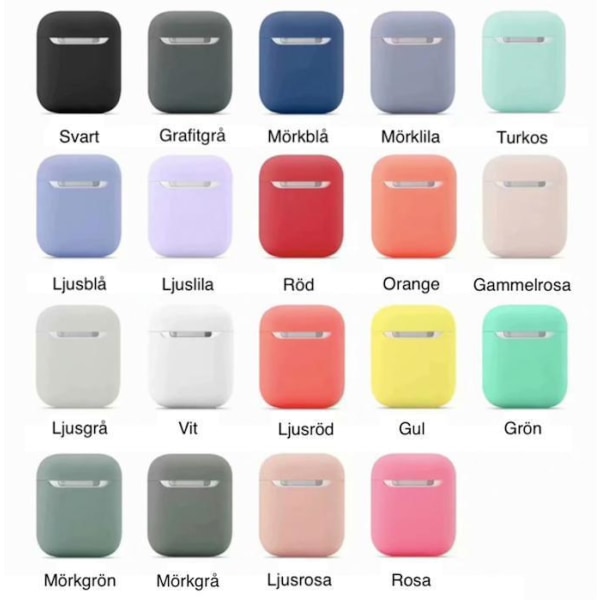 AirPods Silikonskall - Veske / Beskyttelse - Flere farger Pink