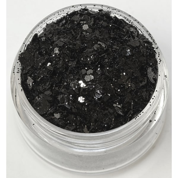 Negleglitter - Mix - Sort lækker - 8ml - Glitter Black