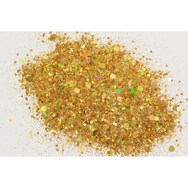 Negleglitter - Mix - Gylden lækker - 8ml - Glitter