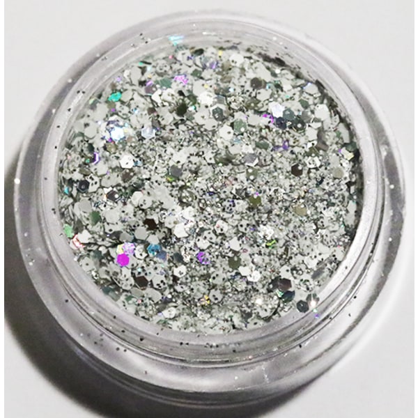 Nagelglitter - Mix - White silver - 8ml - Glitter