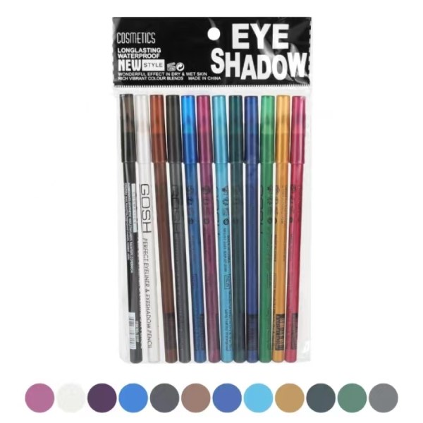 12 kpl Eyeliner Lipliner silmäkynä-huulipunameikki Multicolor