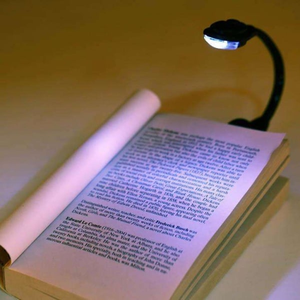 Les enkelt med vår boklampe - Leselampe med LED og klemme Black
