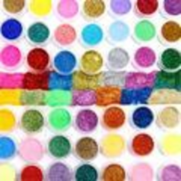 24 stk finkornede glitterbokser naildecor Multicolor