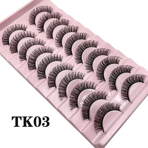 10-par Lösögonfransar - Set natural look volume lash - Black TK03