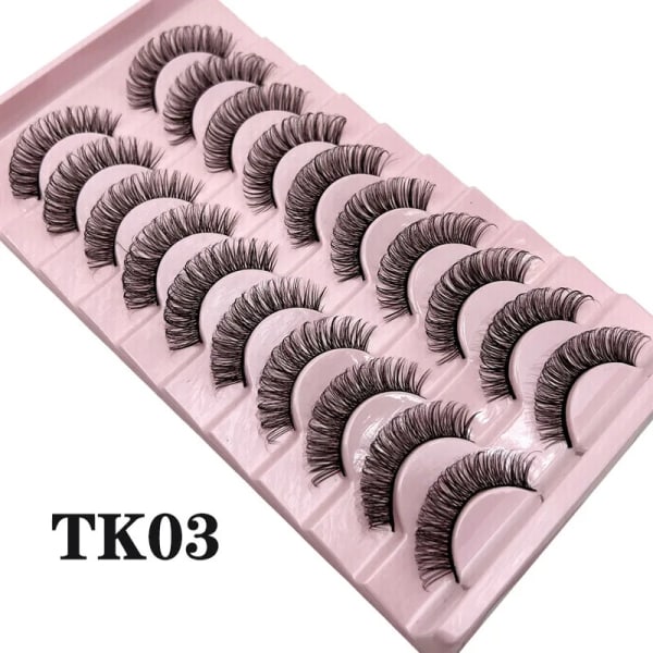 10 parin tekoripset - Set natural look volume lash - Black TK03