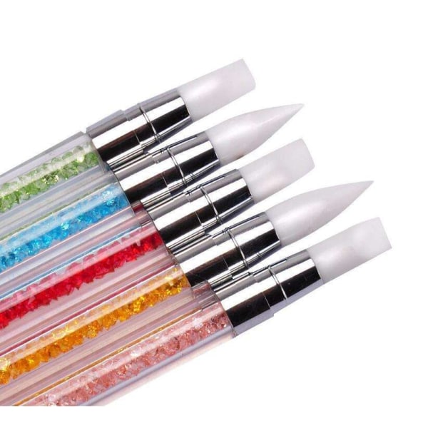 5 eksklusive uv børster silikone dobbeltsidet Multicolor