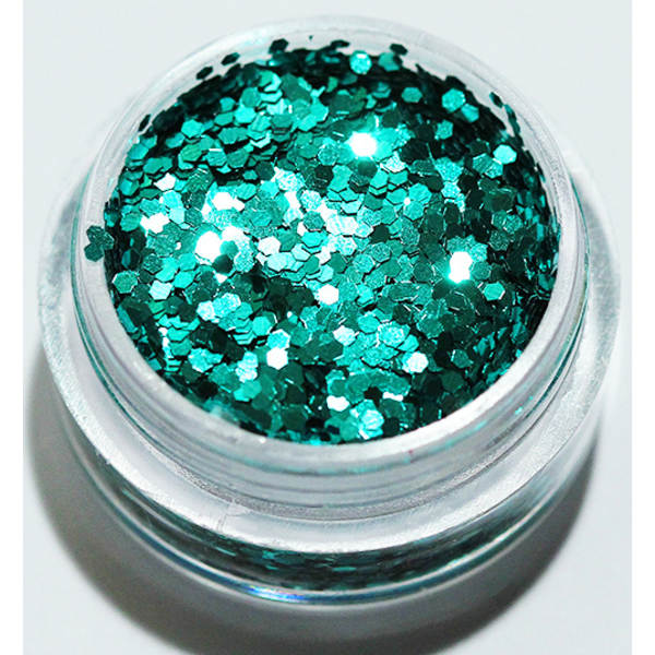 Negleglitter - Hexagon - Hav - 8ml - Glitter Blue