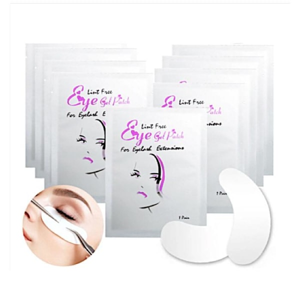 50 par øyelapper, øyeputer, vippeextensions White