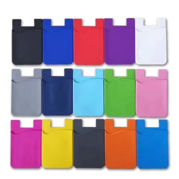 2-pack Universal Mobil plånbok/korthållare - Självhäftande Ljusrosa