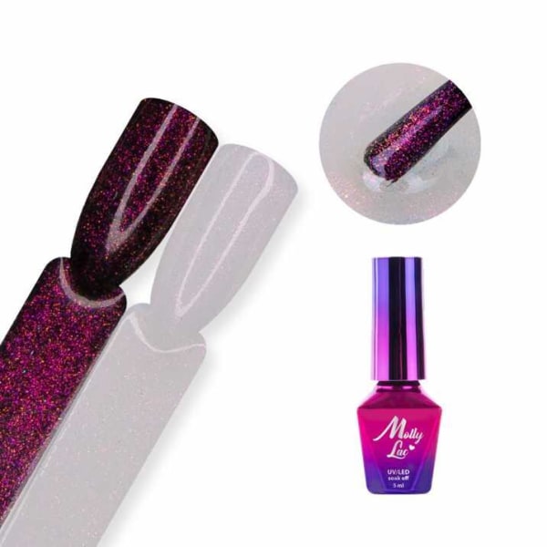 Mollylac - Top no wipe - Mixy Fuchsia - UV gel / LED topcoat Multicolor