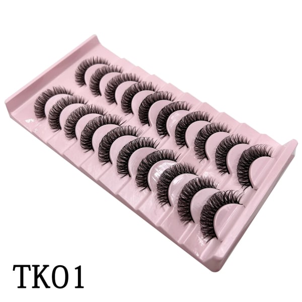 10-par Lösögonfransar - Set natural look volume lash - Black TK01