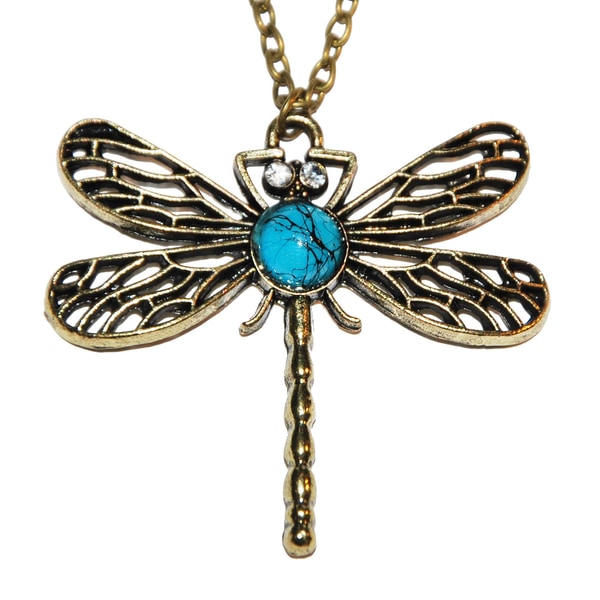 Kaulakoru Dragonfly turkoosi kivi vintage muoti retro Turquoise