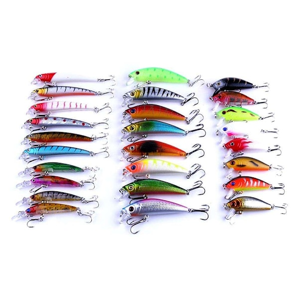 26 fiskelokker wobler, Minnow blandet, Spinnare Multicolor