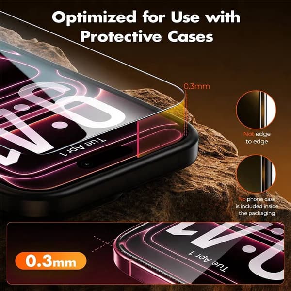 2 stk Herdet glass iPhone 13 / 13 PRO - Skjermbeskytter Transparent