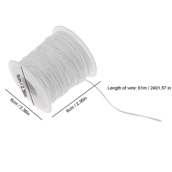 Lag vakre lys med Candle Wick Cotton - 1 rull, 61 meter White