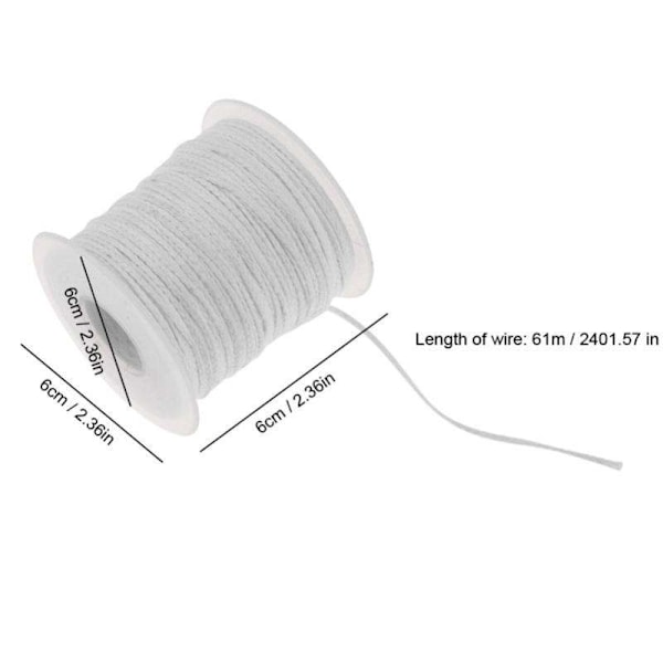 Skab smukke stearinlys med Candle Wick Cotton - 1 rulle, 61 meter White