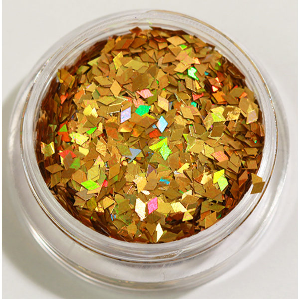 Negleglitter - Rhombus/Diamanter - Gull - 8ml - Glitter Gold