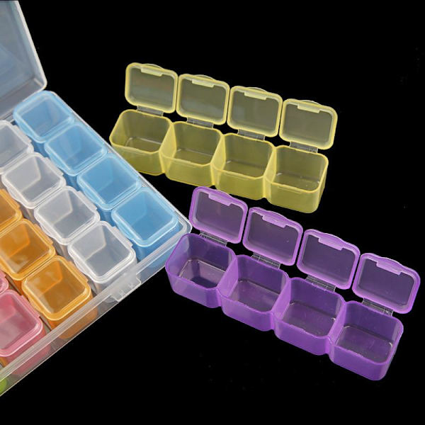 28-Slots diamond painting clear storage box - Förvaringsbox multifärg