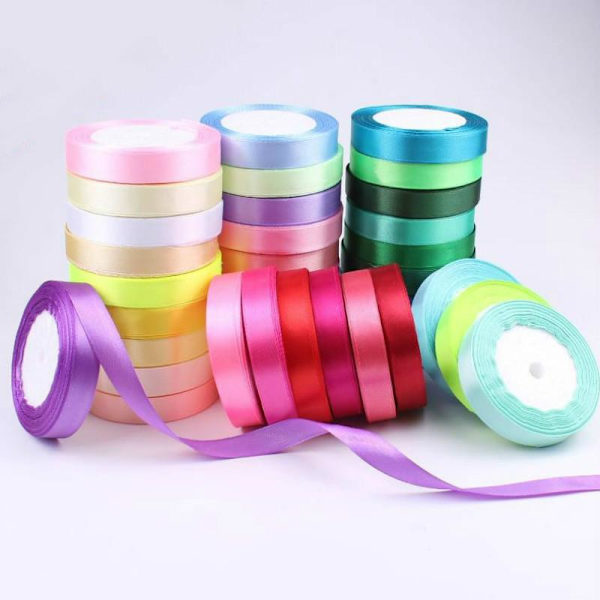 Satinband - Satin ribbon - 10mm x 25m - Yellow Nr 28 - Gul