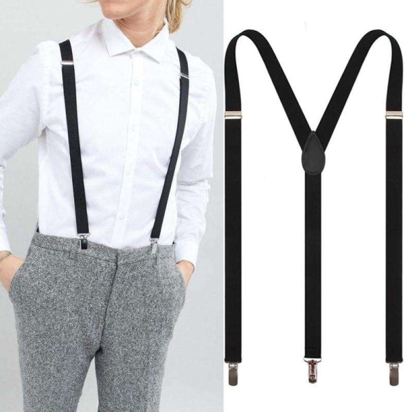 Slanke sorte seler med clips - stilfuldt modetilbehør Black one size