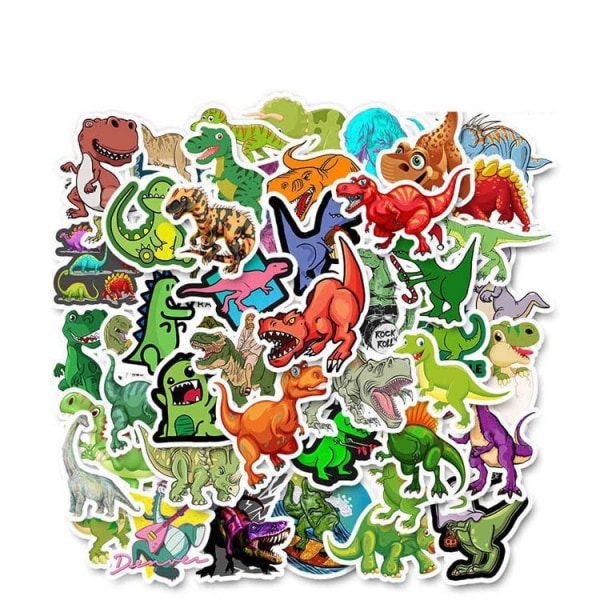 50 klistremerker klistremerker - Dyremotiv - Tegneserie - Dinosaur Multicolor