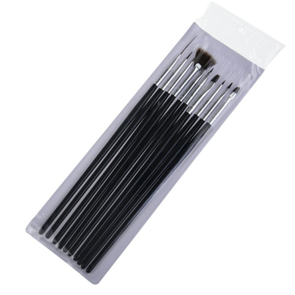 10st Akryl/UV Penslar naglar - Svarta Svart