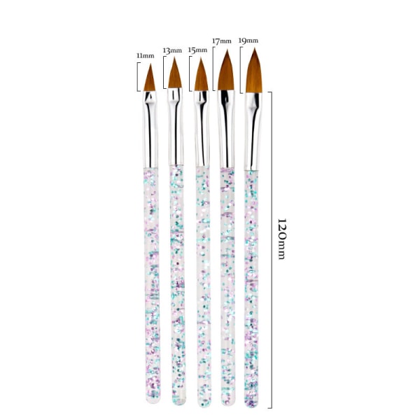 5st Exklusiva akryl/UV Penslar naglar multifärg