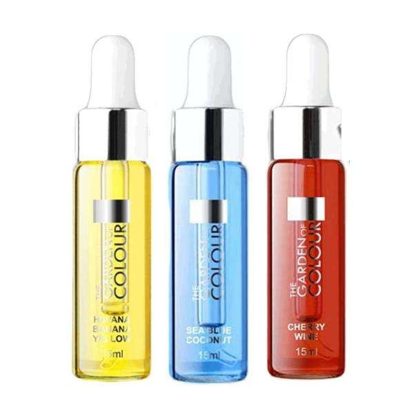 3-pak - Cuticle Oil - Banan, Kokos, Kirsebær - 15ml Multicolor