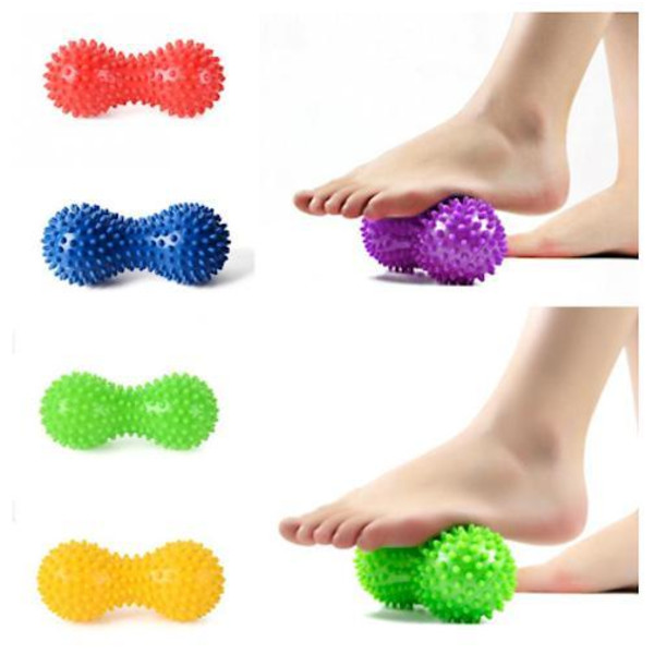 2st Spiky Ball peanut Muscle Massage Roller Yoga Stick Body multifärg