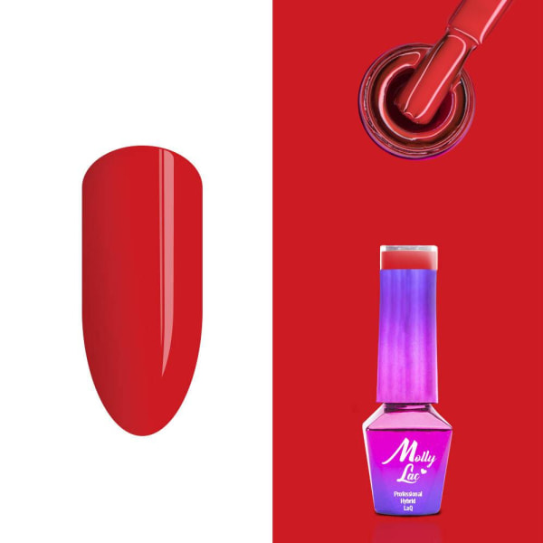 Mollylac - Gel polish - Hearts & Kisses - Nr196 - 5g UV gel/LED Red