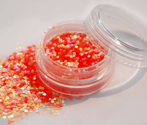 Glitter Hexagon - Negle glitter - Negle dekorationer 1. Vit Rainbow