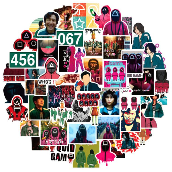 50st stickers klistermärken - Squid game multifärg